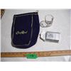 Image 1 : Crown Royal Bag, Silk Tassel Alarm Clock, Shot Glass