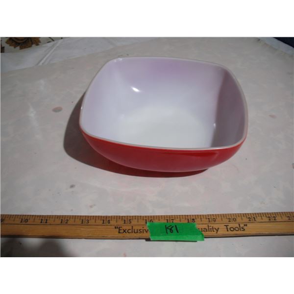 9” Red Pyrex Bowl