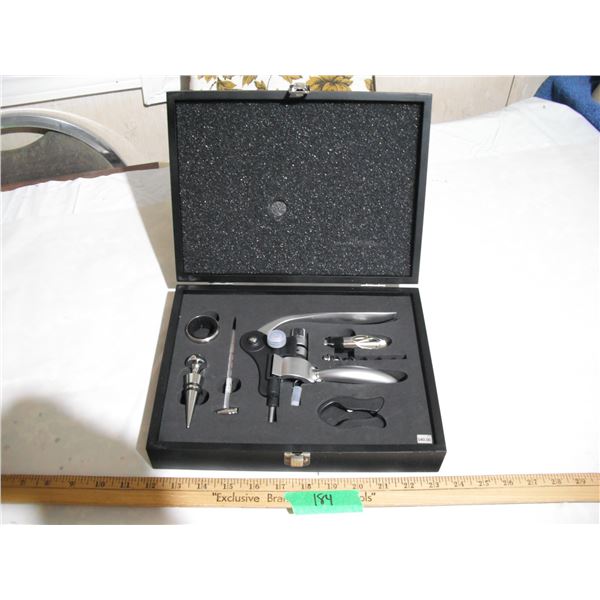 Wine Opener/Bar Set in Black Box Case