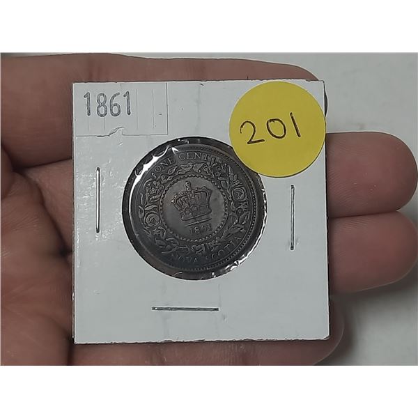 1861 Nova Scotia One Cent Coin.