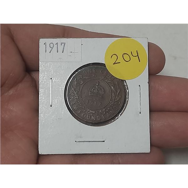 1917 Newfoundland One Cent Coin.