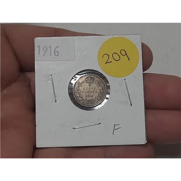 1916 Canada Silver 5 Cents