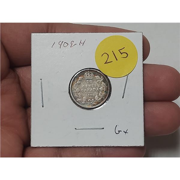 1902-H Canada Silver 10 Cents