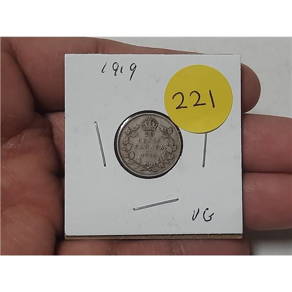 1919 Canada Silver 10 Cents