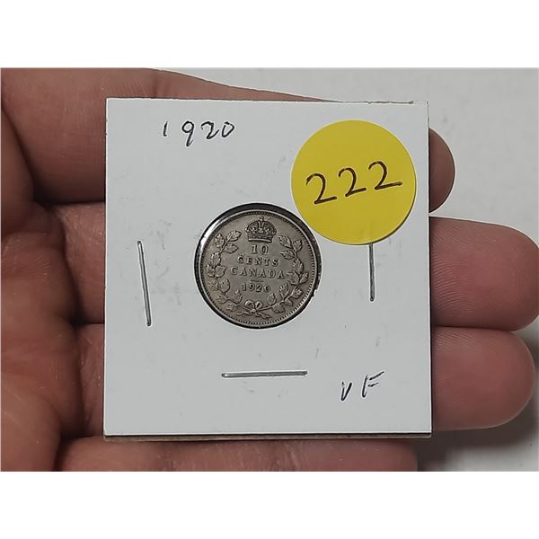 1920 Canada Silver 10 Cents