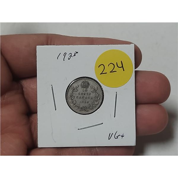 1928 Canada Silver 10 Cents
