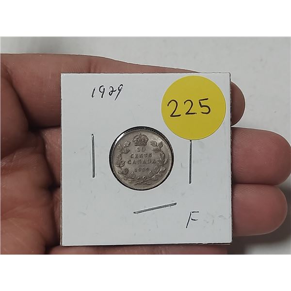 1929 Canada Silver 10 Cents