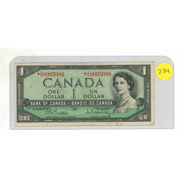 1954 Bank of Canada One Dollar.