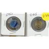 Image 1 : 2026 Canadian $2 coins ("toonies") celebrating the 50th anniversary of the CN Tower - Coloured and U