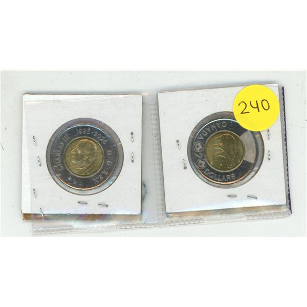 (2) 2026 Canadian $2 coin, known as a "toonie," celebrating the 30th anniversary of the denomination