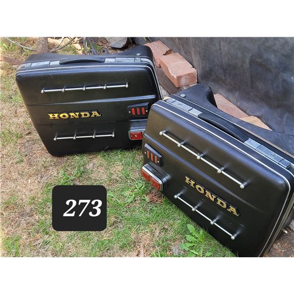 Honda Gold Wing motorcycle saddle bags.