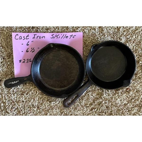 Cast Iron Skillets/Fry Pans-Set of two-6” and 6.5”
