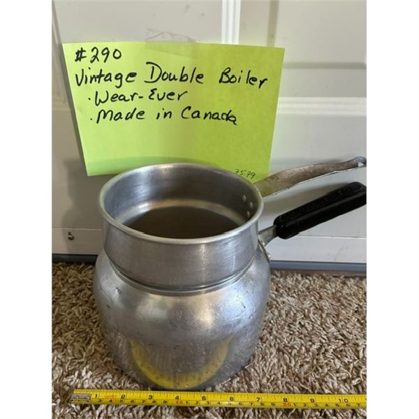 Vintage Wear-Ever Aluminium Double Boiler, Made in Canada, A.Co, Canada Ltd.