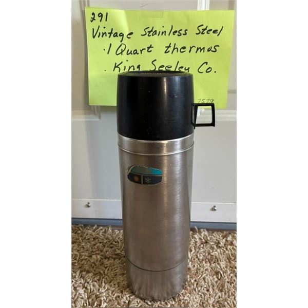 Vintage Stainless Steel Thermos Division -King Seeley KST-Thermos Company, 1 Quart Capacity, 12[x=#8
