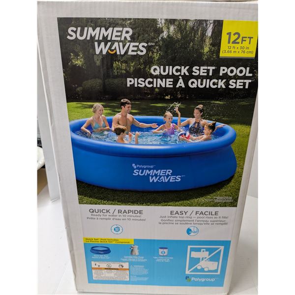 12ft quick set pool, sealed in original package