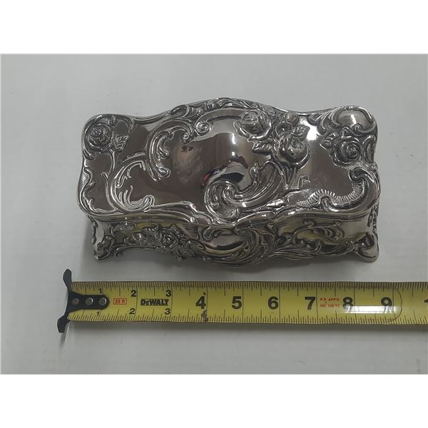 Silver Plated Jewelry Box.