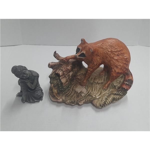 Wildlife Figurine Racoon Painted Porcelaine, etc.