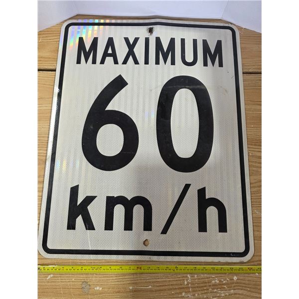 60Km highway sign