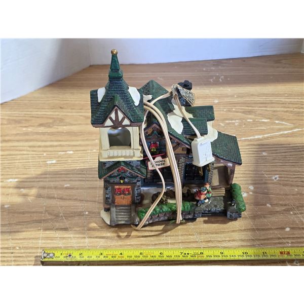 Christmas village building- light up- school house