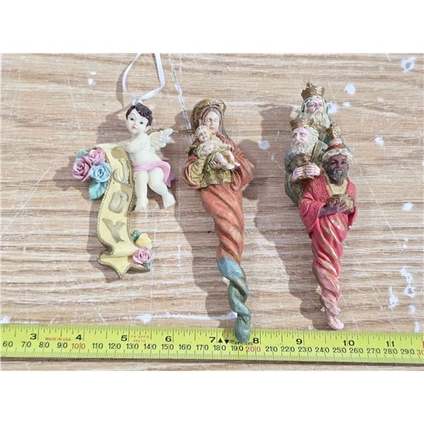 3 vintage tree ornaments