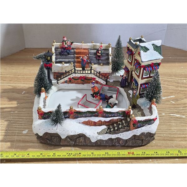 Hockey rink Christmas village piece