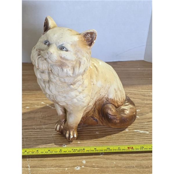 Chalkware cat statue- 11"H