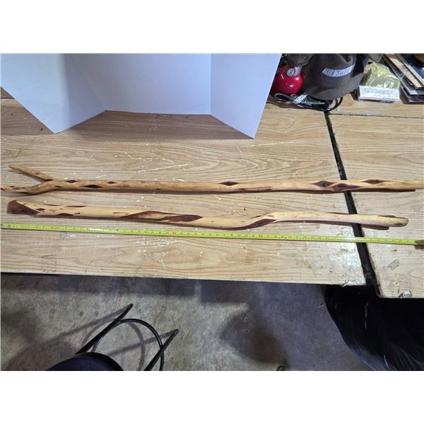 2 pieces of diamond willow walking sticks- 60"L