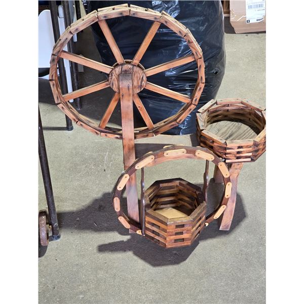 Spinning wheel and wood wall décor- wheel is 32"H