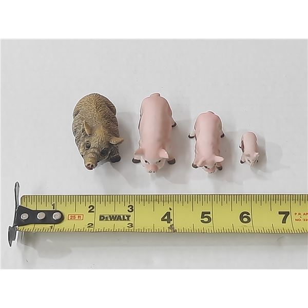 (4) Ceramic Pigs Stamped “Bone China”