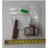 Image 4 : Mixed Lot - Storage Container Jar Top, Oversized Clothespins, (3) Keychains, etc.