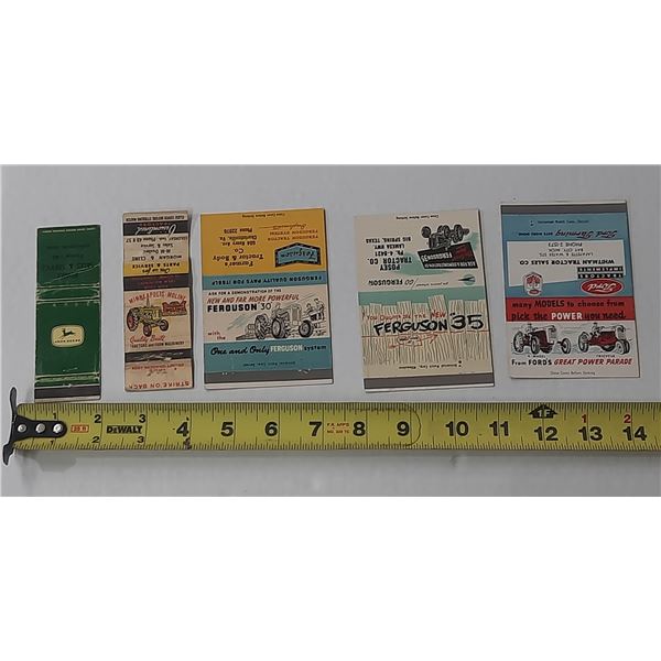 (5) Empty Matchbooks inc. John Deere, Ford, Ferguson etc.
