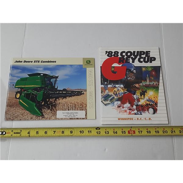 1988 Grey Cup Magazine, John Deere STS Combines Brochures