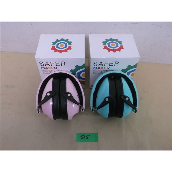 (2) NEW in Box - Minimakers shop / range hearing protection earmuffs (Green & Pink)
