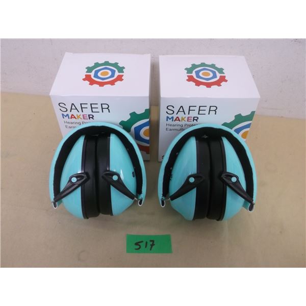 (2) NEW in Box - Minimakers shop / range hearing protection earmuffs (Green)