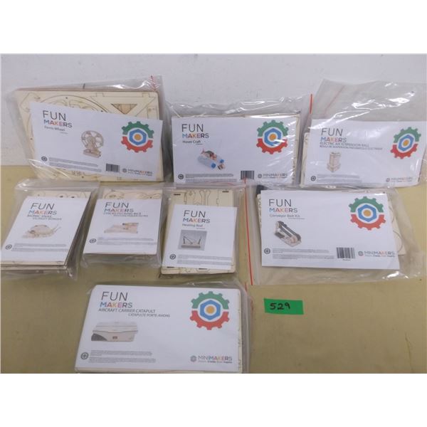 Lot of (8) New STEM wooden building kits