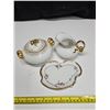 Image 1 : Antique Limoges France Porcelain Creamer & Sugar Bowl Set and Small Tray