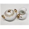 Image 4 : Antique Limoges France Porcelain Creamer & Sugar Bowl Set and Small Tray
