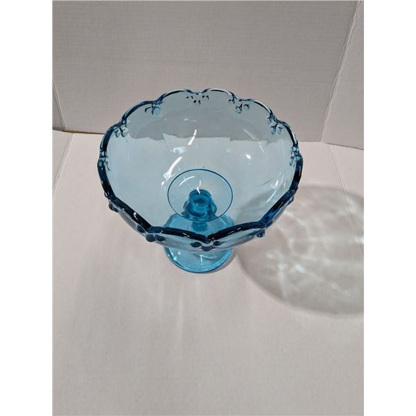 Vintage glass fruit bowl, blue
