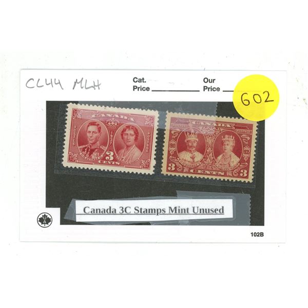 Canada 3C Stamps Mint Unused.