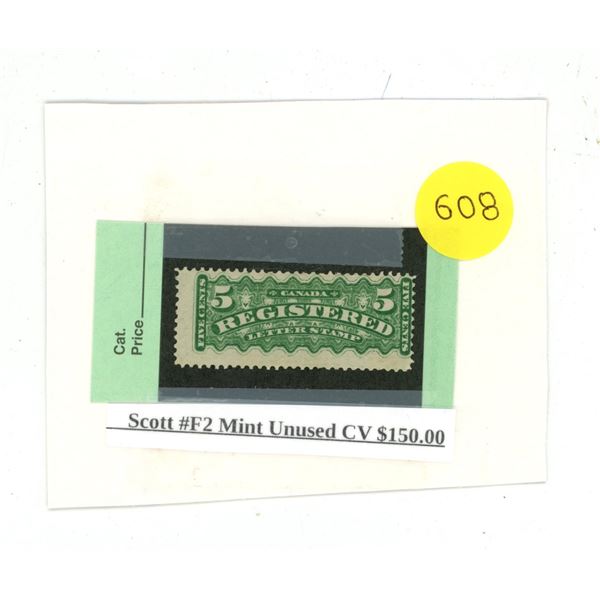 Scott #F2 Mint Unused CV $150.00.