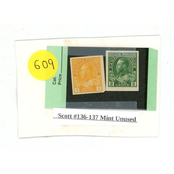 Scott #136-137 Mint Unused.