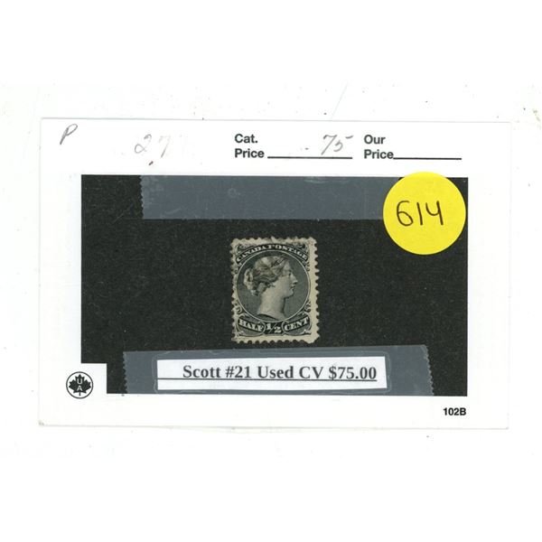 Scott #21 Used CV $75.00.