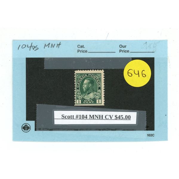 Scott #104 MNH CV $45.00.