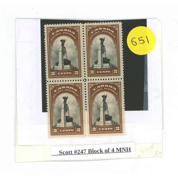 Scott #247 Block of 4 MNH.