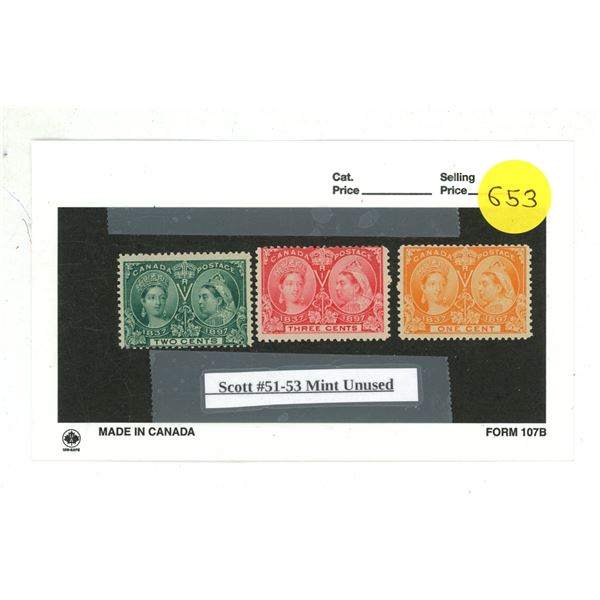 Scott #51-53 Mint Unused.