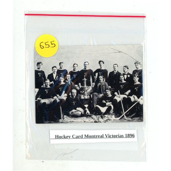 Hockey Card Montreal Victorias 1896.