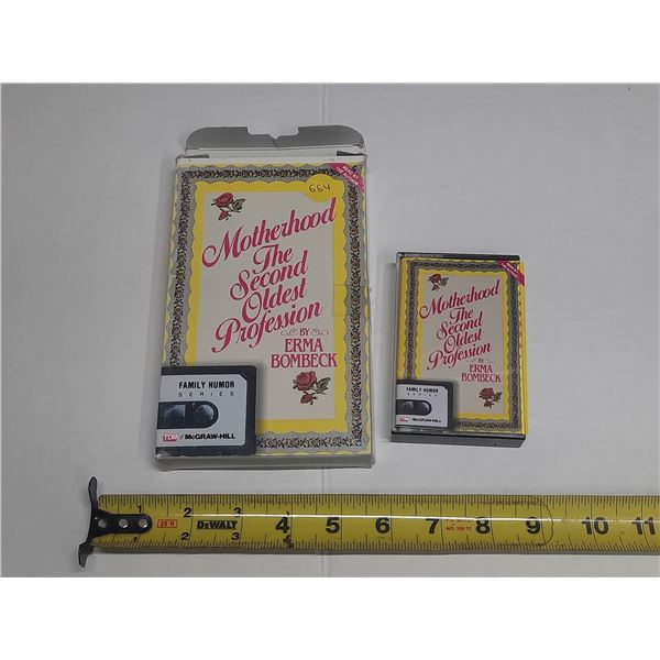 This is a cassette tape edition of the book Motherhood: The Second Oldest Profession by Erma Bombeck