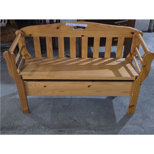 Wooden bench with storage- 48" by 17" by 28"H