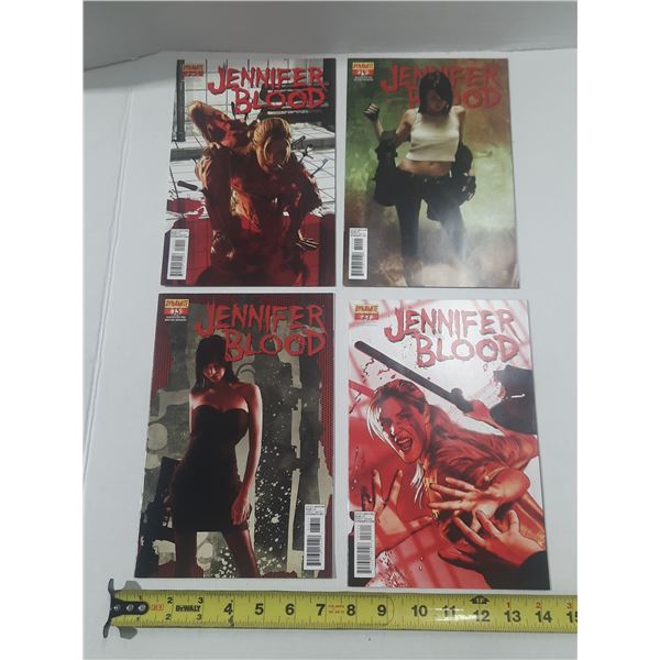 These comic books belong to the Jennifer Blood series published by Dynamite Entertainment, featuring
