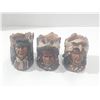 Image 1 : (3) Vintage Native American chief bust.
